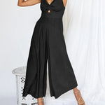 Glamour-Allure: V-Neck High-Waist Jumpsuit