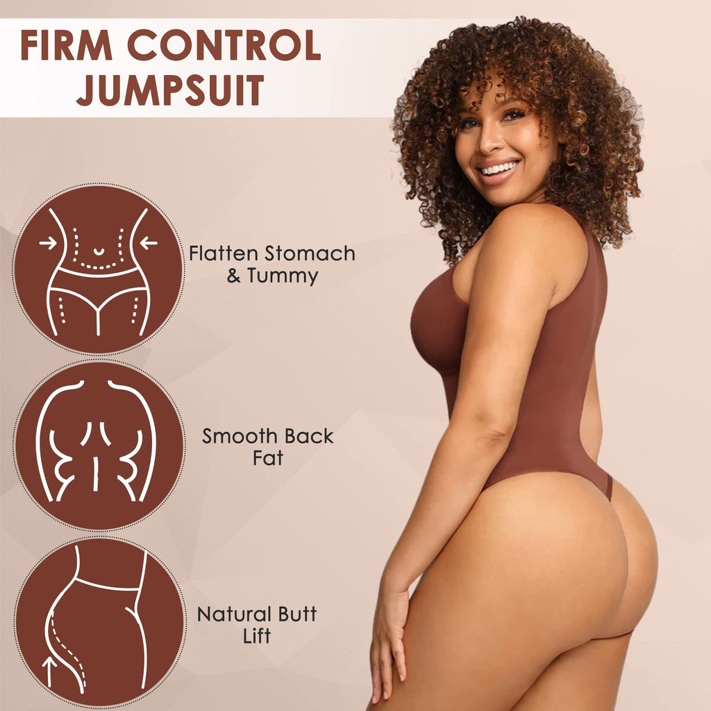 Crew Neck Sleeveless Sculpting Bodysuit