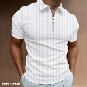 Striped Zip-up Polo | 1+1 GRATIS!